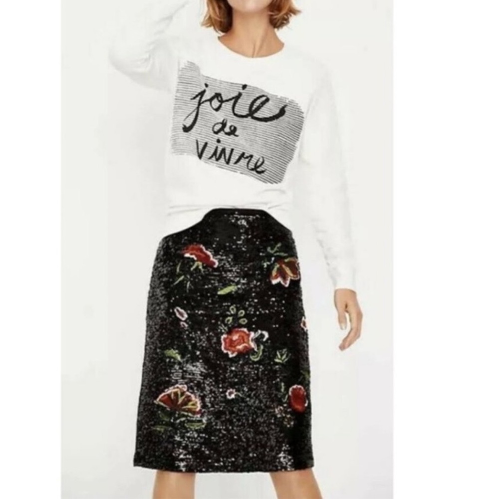 Maeve garden glitz sequin embroidered skirt